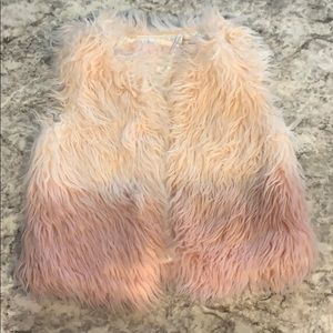 Pink fur vest